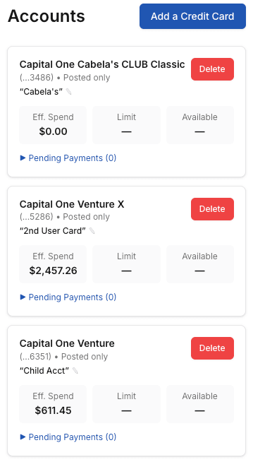 All your cards in one place